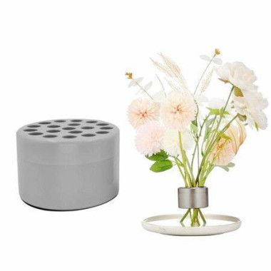 Spiral Ikebana Stem Holder,Spiral Stem Holder for Vases,Spiral Flower Stem Holder,Spiral Ikebana Stem Holder Ring,Spiral DIY Bouquet Twister Flower Arrangement Holder (Grey,L)