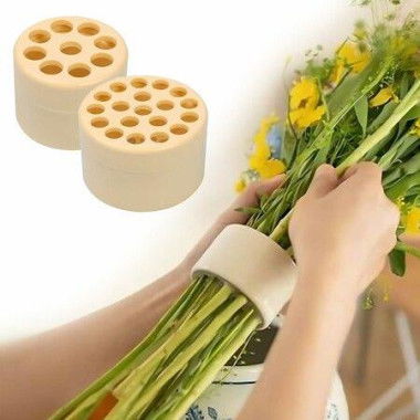 Spiral Ikebana Stem Holder,Spiral Stem Holder for Vases,Spiral Flower Stem Holder,Spiral Ikebana Stem Holder Ring,Spiral DIY Bouquet Twister Flower Arrangement Holder (Yellow,S+L)