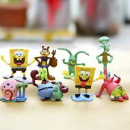 Detailed information about the product SpongeBob SquarePants Figure Set-Squidward, Sandy Cheeks, Patrick Star, Mr. Krabs, Plankten: Perfect for Birthday Cake Toppers and More