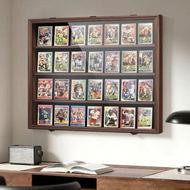 Detailed information about the product Sports Card Display Case UV Graded Wall Mounted Cabinet NBA Basketball Football Baseball Hockey PSA Comic Pokemon Game Trading Cards Holder Lockable