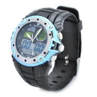 Detailed information about the product Sports Diving Wrist Watch w/ EL Backlit / Week / Stopwatch / Alarm Clock - Black + Blue