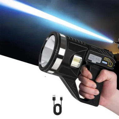 Spotlight Maximum 1500 Lumens, Super Bright LED Spotlight Flashlight with Cob Light, 6000mAh Long Lasting IPX7 Waterproof Handheld Spot Lights, Large