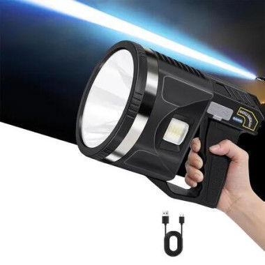 Spotlight Maximum 1500 Lumens, Super Bright LED Spotlight Flashlight with Cob Light, 6000mAh Long Lasting IPX7 Waterproof Handheld Spot Lights, X Large