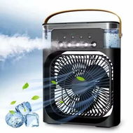 Detailed information about the product Spray Cool Air Fan desktop Nanospray 7 Color Light 3 Speed Timer 5 Ultrasonic Heads 450ml Summer Christmas Gift COL Black