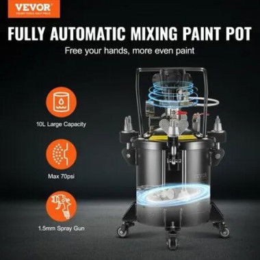 Spray Paint Pressure Pot Tank 10 L/2.5 gal Fully Automatic Stirring 70 psi