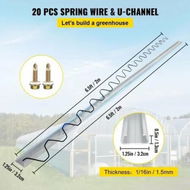 Detailed information about the product Spring Wire and Lock Channel,2 m Spring Lock & U-Channel Bundle for Greenhouse, 20 Packs PE Coated Spring Wire & Aluminum Alloy Channel, Plastic Poly Film or Shade Cloth Attachment with Screw