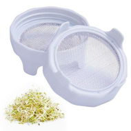 Detailed information about the product Sprouting Lids. Plastic Sprout Lid With Stainless Steel Screen For Wide Mouth Mason Jars. Germination Kit Sprouter Sprout Maker With Stand Water Tray. Grow Bean Sprouts. Broccoli Seeds. Alfalfa. Salad (White 2 Pack).