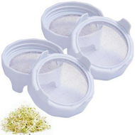 Detailed information about the product Sprouting Lids: Plastic Sprout Lid With Stainless Steel Screen For Wide Mouth Mason Jars. Germination Kit Sprouter Sprout Maker With Stand Water Tray. Grow Bean Sprouts Broccoli Seeds Alfalfa Salad (White 4 Pack).