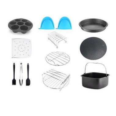 Square Air Fryer Accessories 12 Pcs With Recipe Cookbook Compatible With Philips Air Fryer COSORI