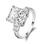 Detailed information about the product Square Princess Cut Solitaire Zulastone Engagement Ring In 925 Sterling Silver