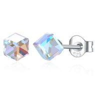 Detailed information about the product Square Stud S925 Pure Silver/Platinum Plated Earring.