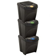Detailed information about the product Stackable Garbage Bin Boxes 3 pcs Anthracite 75 L Polypropylene