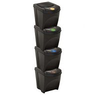 Detailed information about the product Stackable Garbage Bin Boxes 4 pcs Anthracite 100 L Polypropylene
