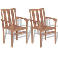 Detailed information about the product Stackable Garden Chairs 2 Pcs Solid Teak Wood