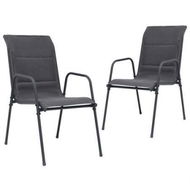 Detailed information about the product Stackable Garden Chairs 2 Pcs Steel And Textilene Anthracite