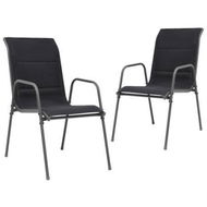 Detailed information about the product Stackable Garden Chairs 2 Pcs Steel And Textilene Black