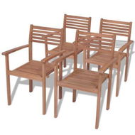 Detailed information about the product Stackable Garden Chairs 4 Pcs Solid Teak Wood