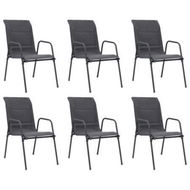 Detailed information about the product Stackable Garden Chairs 6 Pcs Steel And Textilene Anthracite