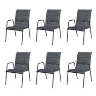 Detailed information about the product Stackable Garden Chairs 6 Pcs Steel And Textilene Black