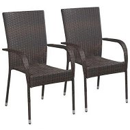 Detailed information about the product Stackable Outdoor Chairs 2 Pcs Poly Rattan Brown