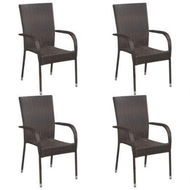 Detailed information about the product Stackable Outdoor Chairs 4 Pcs Poly Rattan Brown