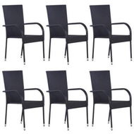 Detailed information about the product Stackable Outdoor Chairs 6 Pcs Poly Rattan Black