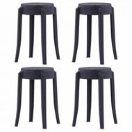 Detailed information about the product Stackable Stools 4 Pcs Black Plastic