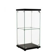 Detailed information about the product Stacked Display Cabinet Collection Storage Tempered Glass 2 Tier With Lock Black