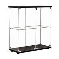 Detailed information about the product Stacked Glass Display Cabinet Lockable Collections Storage 2 Tier Shelf 2 Door