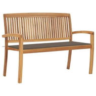 Detailed information about the product Stacking Garden Bench with Cushion 128.5 cm Solid Teak Wood