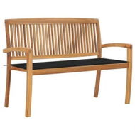 Detailed information about the product Stacking Garden Bench with Cushion 128.5 cm Solid Teak Wood