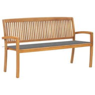 Detailed information about the product Stacking Garden Bench with Cushion 159 cm Solid Teak Wood