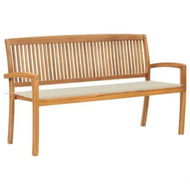 Detailed information about the product Stacking Garden Bench with Cushion 159 cm Solid Teak Wood