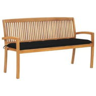 Detailed information about the product Stacking Garden Bench with Cushion 159 cm Solid Teak Wood