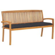 Detailed information about the product Stacking Garden Bench with Cushion 159 cm Solid Teak Wood