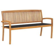 Detailed information about the product Stacking Garden Bench with Cushion 159 cm Solid Teak Wood