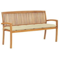 Detailed information about the product Stacking Garden Bench with Cushion 159 cm Solid Teak Wood