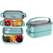 Stainless Steel Bento Box, Leakproof Lunch Box Divided Food Meal Storage Containers Set Stackable 2 Layer for Kids Women Men Green. Available at Crazy Sales for $19.95
