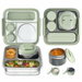 Stainless Steel Bento Lunch Box with 8oz Insulated Food Jar,Ice Pack,Leak-proof,Dishwasher-Safe,Transparent Lid with Sauce Cup and Cutlery Storage. Available at Crazy Sales for $44.99