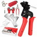 Stainless Steel Cable Tie Tool Kit with 150 Metal Zip Ties, Adjustable Tensioning and Cutting Tool for Automotive, Fencing and Exhaust Pipes, Red. Available at Crazy Sales for $29.99