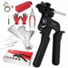 Stainless Steel Cable Tie Tool Kit with 150 Metal Zip Ties, Adjustable Tensioning and Cutting Tool for Automotive, Fencing and Exhaust Pipes,Black. Available at Crazy Sales for $29.99