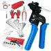 Stainless Steel Cable Tie Tool Kit with 150 Metal Zip Ties, Adjustable Tensioning and Cutting Tool for Automotive, Fencing and Exhaust Pipes,Blue. Available at Crazy Sales for $29.99
