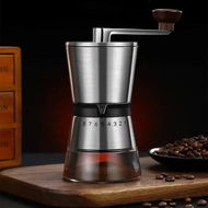 Detailed information about the product Stainless Steel Coffee Bean Grinder with Ceramic Burrs - Level 8 Manual Silver Grinder