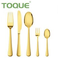 Detailed information about the product Stainless Steel Cutlery Set Travel Knife Fork Spoon Glossy Gold Tableware 30PCS