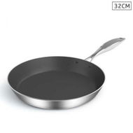 Detailed information about the product Stainless Steel Fry Pan 32cm Frying Pan Induction FryPan Non Stick Interior