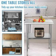 Detailed information about the product Stainless Steel Work Prep Table Commercial Food Prep Table 30x30x36in