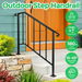 Stair Handrail Railings 3-4 Steps Black Metal Adjustable Safety Guard Hand Rails Balusters Kit for Indoor Outdoor Concrete Wooden Staircases Porches. Available at Crazy Sales for $69.90
