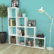 Detailed information about the product Staircase Bookcase/Display Shelf 142 cm White