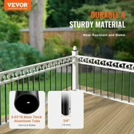 Detailed information about the product Staircase Metal Balusters, 3/4'' Round x 32'' Long Aluminum Decorative Banister Spindles, 101 Pack Deck Baluster with Screws, Classic Hollow Deck Railing Satin Black Powder Coated for Porch