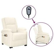 Detailed information about the product Stand up Massage Chair Cream Faux Leather